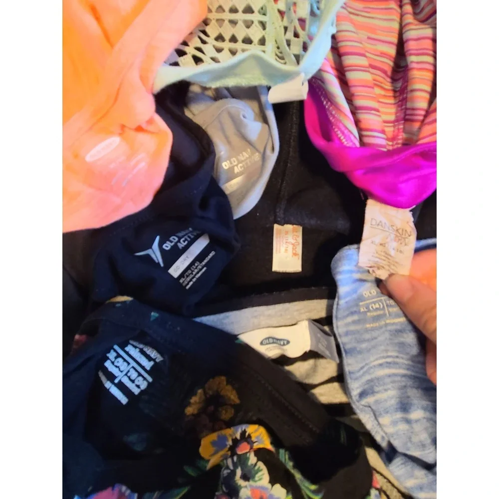 9 Girls Size 14 Clothing Lot Old Navy Danskin Cat and Jack Tops Shorts Skirt